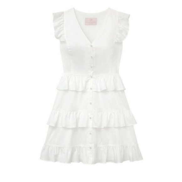Gal Meets Glam Anna Ruffle Tiered Mini Dress NWT - Picture 3 of 12